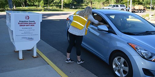 Drive-Up Ballot Box in Littleton on June 26, 2018 Primary Election Day